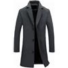 Generic Abiti grandi e alti da uomo giacca da uomo taglie forti autunno e inverno risvolto manica lunga giacca in pelle imbottita cappotto vintage giacche per uomo abito, Grigio scuro, 5XL