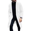 Oanviso Cappotto da Uomo Lana Cappotti Lungo Elegante Giacca a Vento Trenchcoat Tinta Unita Manica Lunga Doppiopetto Giubbotto con Pulsante Caldo Outwear Trench Coat A Bianco XXL