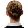 WIG ME UP - Chignon Crocchia Toupet Finemente Intrecciato Ornamento da sposa Costume tradizionale Fermacapelli a pettine Forcina Castano Castano dorato Q399D-12