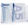 VITAdisplays Supporto per brochure da tavolo DIN A5 come supporto per volantini in formato orizzontale, supporto trasparente per volantini e porta opuscoli da tavolo stabile, 1 pezzo