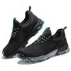 SPIEZ Scarpe Antinfortunistiche Slip-on Leggere, Antiscivolo, Resistenti all'Acqua, Ammortizzazione Aria, Lacci Decorativi, Nero Verde, EU38