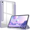 FINTIE Custodia per Samsung Galaxy Tab S10 FE 10.9 Pollici 2025/S9 FE 10.9 2023/S9 11 2023 con Portapenne - Antiurto Sottile Case Posteriore Trasparente Cover con Auto Sonno/Sveglia, Lilla Viola