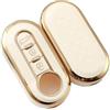 Car Passion Cover Guscio Chiave TPU Lucida Compatibile Con Fiat 500 500L Grande Punto EVO Panda Bravo Lancia Delta Ypsilon Musa Silicone 3 Tasti Custodia Protezione Telecomando Auto Dorato (Bianco - Oro)