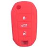 Car Passion Cover Guscio Chiave Compatibile Con Citroen C2 C3 C4 Aircross C5 Cactus Peugeot 508 208 308 2008 3008 Silicone Gomma 3 Tasti Portachiavi Custodia Morbido Protezione Telecomando Auto (Rosso)