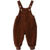 Happy Cherry Salopette Neonata Tuta in Velluto a Coste Tutina Pantaloni con Bretelle Regolabili Pagliaccetto Bambini Senza Maniche Tinta Unita per Bimbo Bimba Marrone 18 Mesi