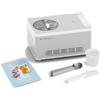 Springlane Kitchen SPRINGLANE Gelatiera e yogurtiera Elisa con compressore autoraffreddante (Argento/Contenitore bianco, 180W)