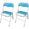 milani home MilaniHome.it - Set di 2 Sedie Slim Pieghevoli Blu Color 637 con Comoda Imbottitura nella Seduta per Ospiti, Ufficio, Casa, Campeggiodi coloreBlu