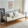 EGGREE Letti Singolo Divano Letto Metallo Divanetto strutture e Basi 90x200cm Nero