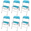 milani home MilaniHome.it - Set di 6 Sedie Slim Pieghevoli Blu Color 637 con Comoda Imbottitura nella Seduta per Ospiti, Ufficio, Casa, Campeggiodi coloreBlu