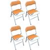 milani home MilaniHome.it - Set di 4 Sedie Slim Pieghevoli Arancio Color 157 con Comoda Imbottitura nella Seduta per Ospiti, Ufficio, Casa, Campeggiodi coloreArancione