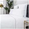 COTTON ARTean Set di lenzuola ricamate 100% cotone. Percal 200 fili. Modello oro. Colore: bianco. Letto da 160 x 190/200 cm. 100% cotone percalle