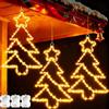 Yowin Stella di Natale Luminosa 3 Pezzi 45 LED - Luci da Esterno a Batteria Con Timer, Addobbi Impermeabili per Finestra, Interno, Festa, Albero, Balcone - Bianco Caldo