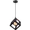 iDEGU Lampadario a sospensione moderno a Forma di Cubo Stile Geometrico E27 Lampada da Soffitto Vintage in Metallo per camera da letto, soggiorno, ristorante - 16cm, Nero
