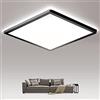 MLOQI Plafoniera led Soffitto, 36W,3400LM,Lampada Plafoniere Quadrata Dimmerabile Con Telecomando, IP44 Plafoniere Bagno Moderna 2700-6500K Per Ufficio,Cucina,Camera