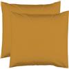Le linge de Jules 2 federe da 63 x 63 cm, zafferano, 100% cotone, 57 fili