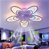 Fachae RGB Ventilatore Da Soffitto Con Luce E Telecomando, Moderno Plafoniera Con Ventilatore Silenzioso LED Dimmerabile, DC 6 Velocità Lampadario Con Ventilatore Reversibile Per Camera Da Letto