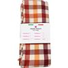 Panini Tessuti, Tovaglia Confezionata 140x140 cm con Quadri Tinto in Filo Arancione - Misto cotone - Tovaglia - Natale