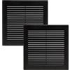 Vent Systems 200 x 200 mm - 2 pezzi - Nero - Copertura di ventilazione - Piatta e quadrata con zanzariera - Prese d'aria HVAC per bagno, ufficio casa - Griglia di ventilazione/copertura