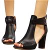 MJGkhiy Sandali Estivi Donna Con Zeppa Eleganti Sandali Donna Con Tacco Basso Sandali Donna Chiusi Dietro Estive Trekking Sandali Tacco Alto Estivi Donna Sandali Piattaforma Nera