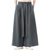 Mymyguoe Pantaloni da yoga morbidi giapponesi da uomo in seta ghiacciata Hakama Kung Fu Pantaloni Hakama Kung Fu in seta ghiacciata da uomo con orlo largo Wushu Kimono cinese Pantaloni larghi Hip Hop