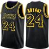 ZeYuKeJi Uomo Jersey-Jersey NBA Lakers No. 24 Lakers Girocollo in Maglia Maglia Basket retrò commemorativa Basket Maniche T-Shirt (Color : Black, Size : L)