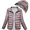 HEONSATI Giacca Donna 100 Grammi Leggeri Piumino con Cappuccio Antivento Imbottito Cappotto Trapuntino Mezza Stagione Caldo Piumini da Donna Invernale Antivento Taglie Forti Giacconi Slim Ripiegabile