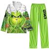 HGWOPGASD Costumi Grinch Costume del Grinch Il Grinch Costume Pigiama Lungo Donna Pigiama di Coppia Costume da Grinch Adulto Pigiama Lungo Donna Grinch Pigiama Abbigliamento Natalizio Donna Pigiama
