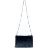 FRANCHETTI BOND Pochette in peluche con chiusura a zip e tracolla in metallo