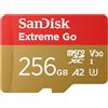SanDisk 256GB Extreme Go scheda microSDXC + adattatore SD (per smartphones e Tablet Android, Action Cam, Drones, UHS-I, fino a 200 MB/s, 5K, 4K, UHD, V30, Rescue PRO Deluxe, Class 10, U3) per Amazon