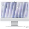 Apple iMac Computer desktop all-in-one: Chip M4, CPU 10-core e GPU 10-core: display Retina 24'', 16GB di memoria unificata, 256GB di archiviazione SSD, con accessori. Per iPhone/iPad; Argento