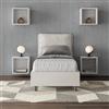 ITYHOME Letto singolo senza rete imbottito 80x190 similpelle bianco Antea
