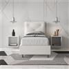ITYHOME Letto singolo senza rete imbottito 80x190 similpelle bianco Appia