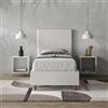 ITYHOME Letto singolo senza rete imbottito 80x190 similpelle bianco Focus