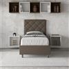 ITYHOME Letto singolo senza rete imbottito 80x190 similpelle cappuccino Priya