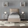 ITYHOME Letto singolo senza rete imbottito 80x190 similpelle tortora Antea