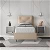 ITYHOME Letto singolo senza rete imbottito 80x190 similpelle tortora Appia