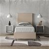 ITYHOME Letto singolo senza rete imbottito 80x190 similpelle tortora Focus