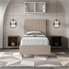 ITYHOME Letto singolo senza rete imbottito 80x190 similpelle tortora Sunny