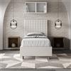 ITYHOME Letto singolo senza rete imbottito 80x200 similpelle bianco Sunny