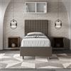 ITYHOME Letto singolo senza rete imbottito 80x210 similpelle cappuccino Sunny