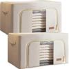 JOYBOS, Set di 2 scatole per vestiti, 132 l (66 x 2), pieghevole, in materiale tessile