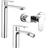 Parama Set miscelatori: lavabo alto bidet senza scarico ed esterno doccia cromato | Kerry