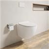 Parama Vaso WC sospeso in ceramica bianco opaco rimless salvaspazio con sedile soft-close | Parigi