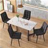 Lexiou Tavolo da pranzo, 117 x 68 cm, struttura in metallo, tavolo da pranzo rettangolare in marmo moderno, tavolo da cucina con gambe in metallo (nero)