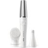 Braun FaceSpa Pro SE910 - Dispositivo di bellezza 2 in 1 per la cura del viso, con piletta e spazzola per la pulizia del viso, colore: Bianco/Argento