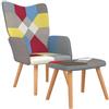 vidaXL Poltrona Relax con Poggiapiedi in Tessuto Patchwork