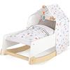Small Foot 11813 Bambole Little Button, Utilizzabile Come Culla a Dondolo e Sdraio, dai 3 Anni in su Livello Toys, Colore Bianco, Piccolo
