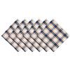 DII Autumn Farmhouse Plaid, cotone, blu e arancione, 50,8 x 50,8 cm (set da 6)