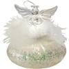 MASCAGNI CASA Pendaglio Angelo di Natale con Piume e LED 8,5cm Bianco Decorazione Natalizia