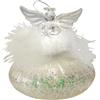 MASCAGNI CASA Pendaglio Angelo di Natale con Piume e LED 12,5cm Bianco Decorazione Natalizia